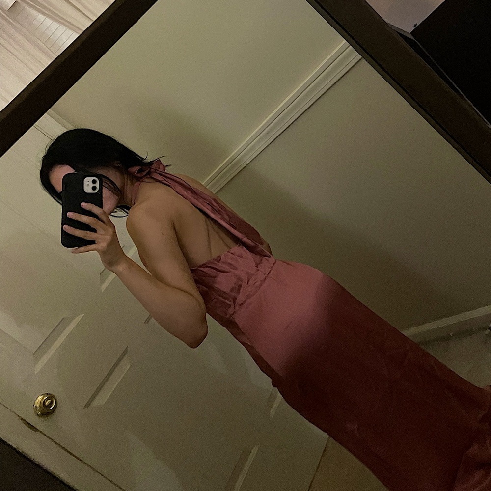 Pink Satin Slip Dress